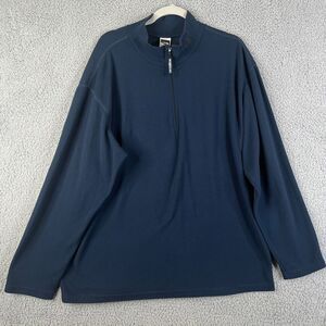 The North Face Jacket Mens XL Blue 1/4 Zip Long Sleeve Sweater Logo Golf
